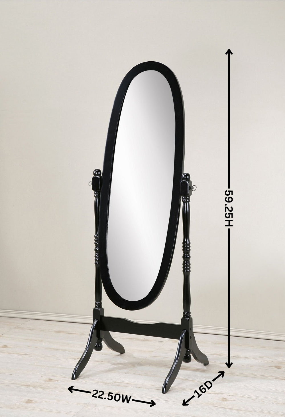 Elegant White Cheval Mirror in Queen Anna Style