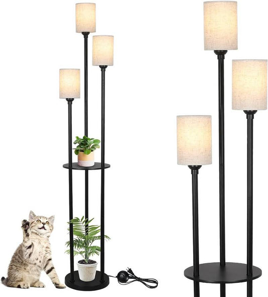 Luxe Glow Floor Lamp with Shelves