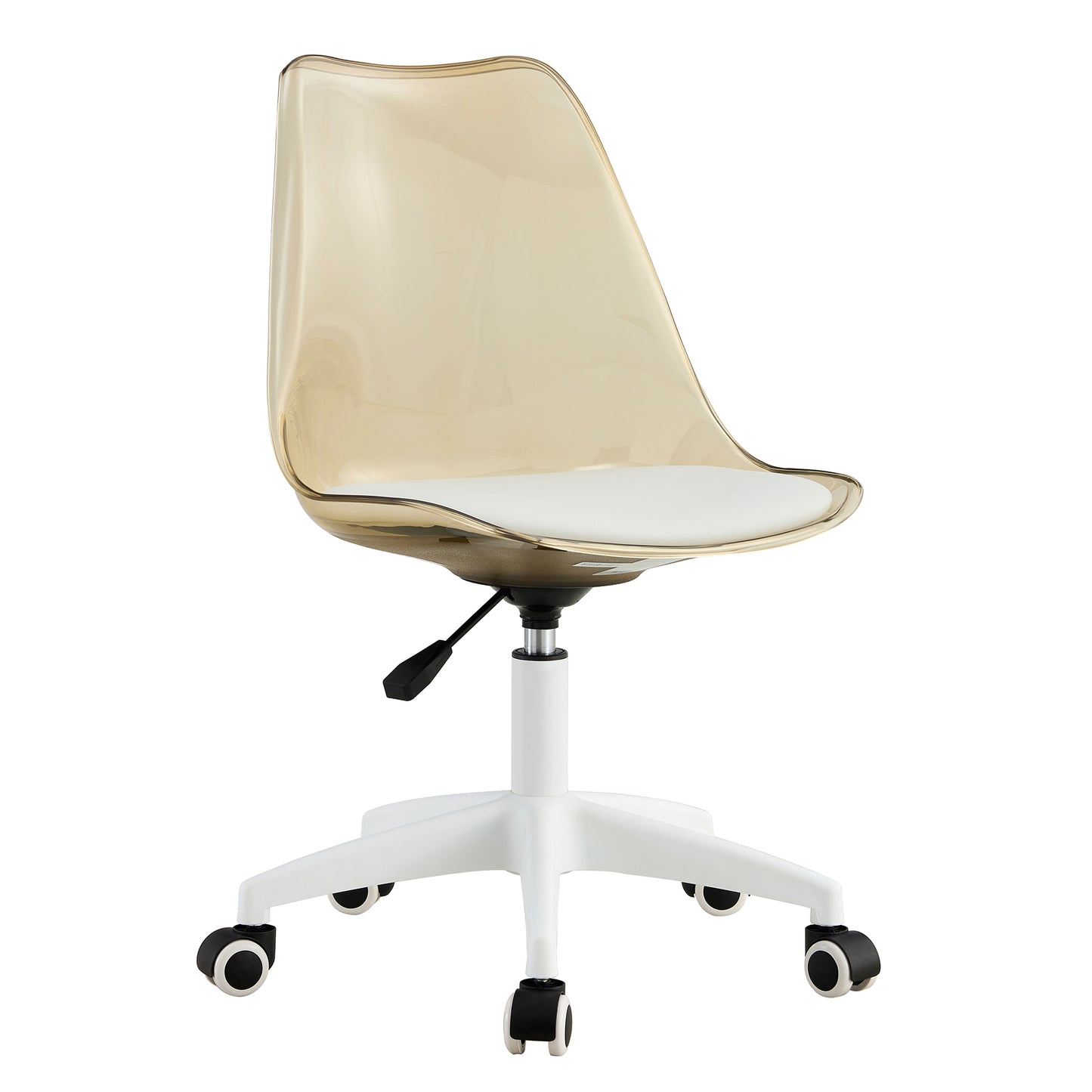 Swivel Comfort: Stylish Armless Desk Chair in Amber Brown