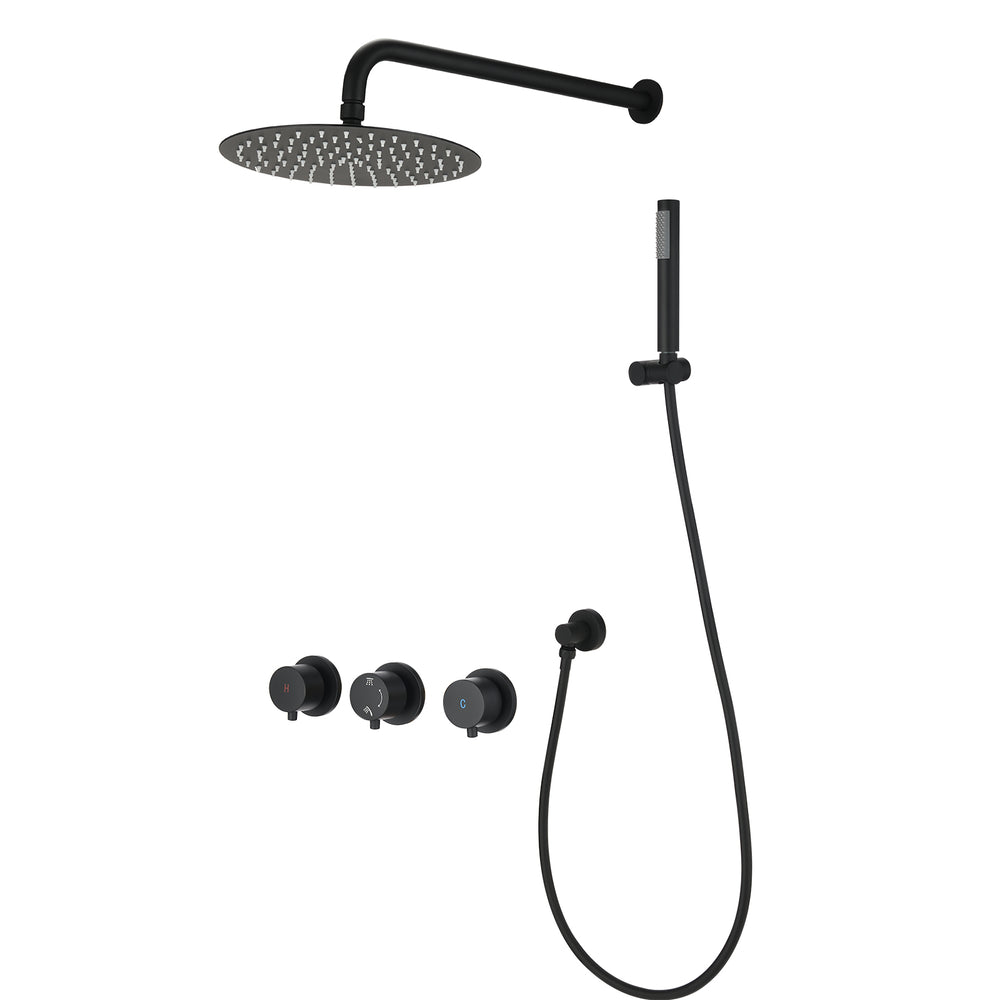 Sleek Black Wall-Mount Shower Set