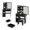 Chic Space-Saver Vanity Set with LED Mirror & Power Hub