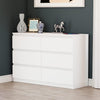 Chic White Double Dresser with Six Drawers