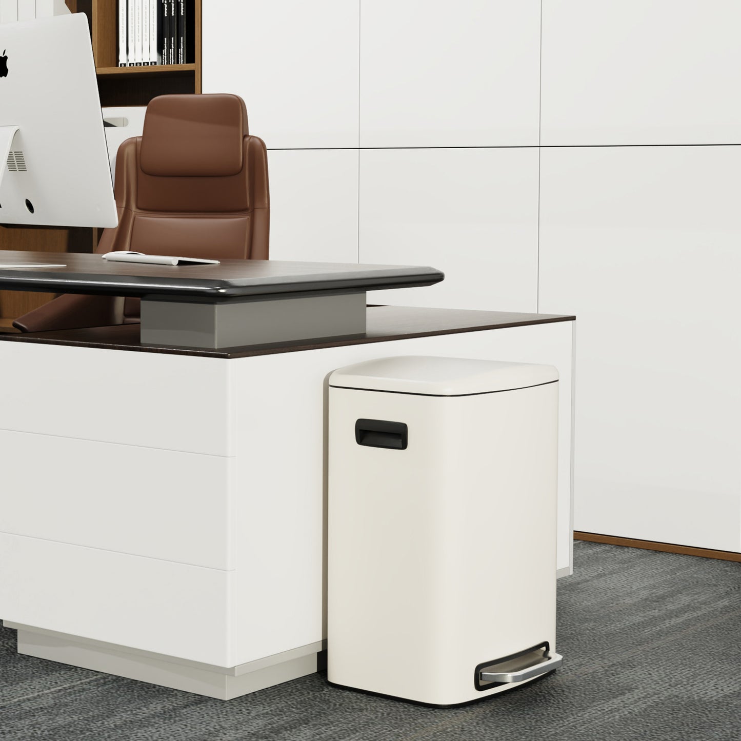 Sleek Soft-Close Kitchen Trash Can with Foot Pedal and Bags