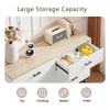 Chic White & Oak 6-Drawer Dresser