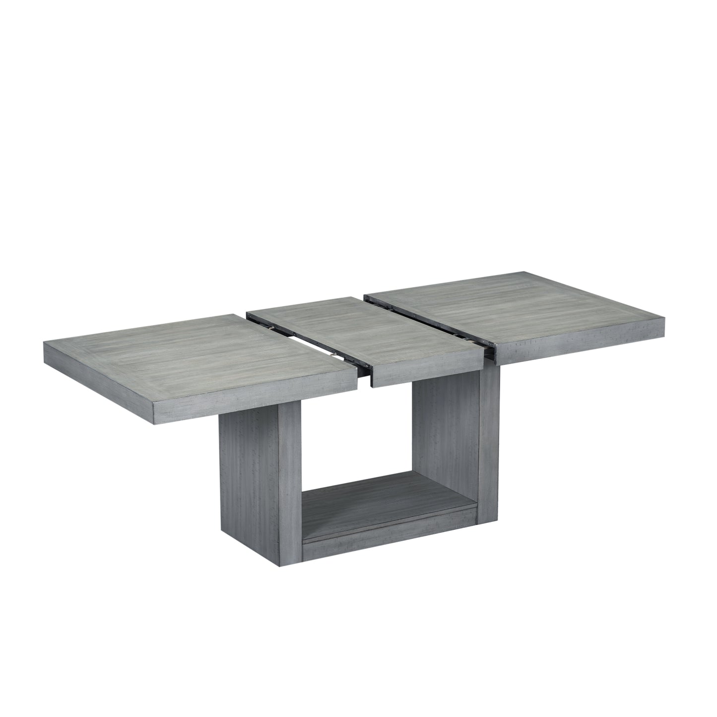 Modern Gray Dining Set with Extendable Table & Cozy Bench