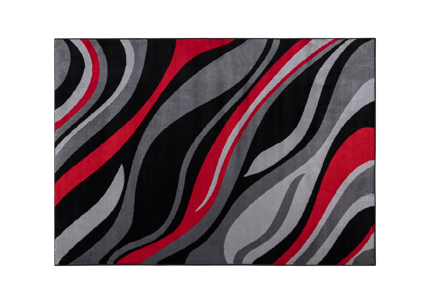 Chic Jersey Area Rug - Bold Black & Red for Your Living Room