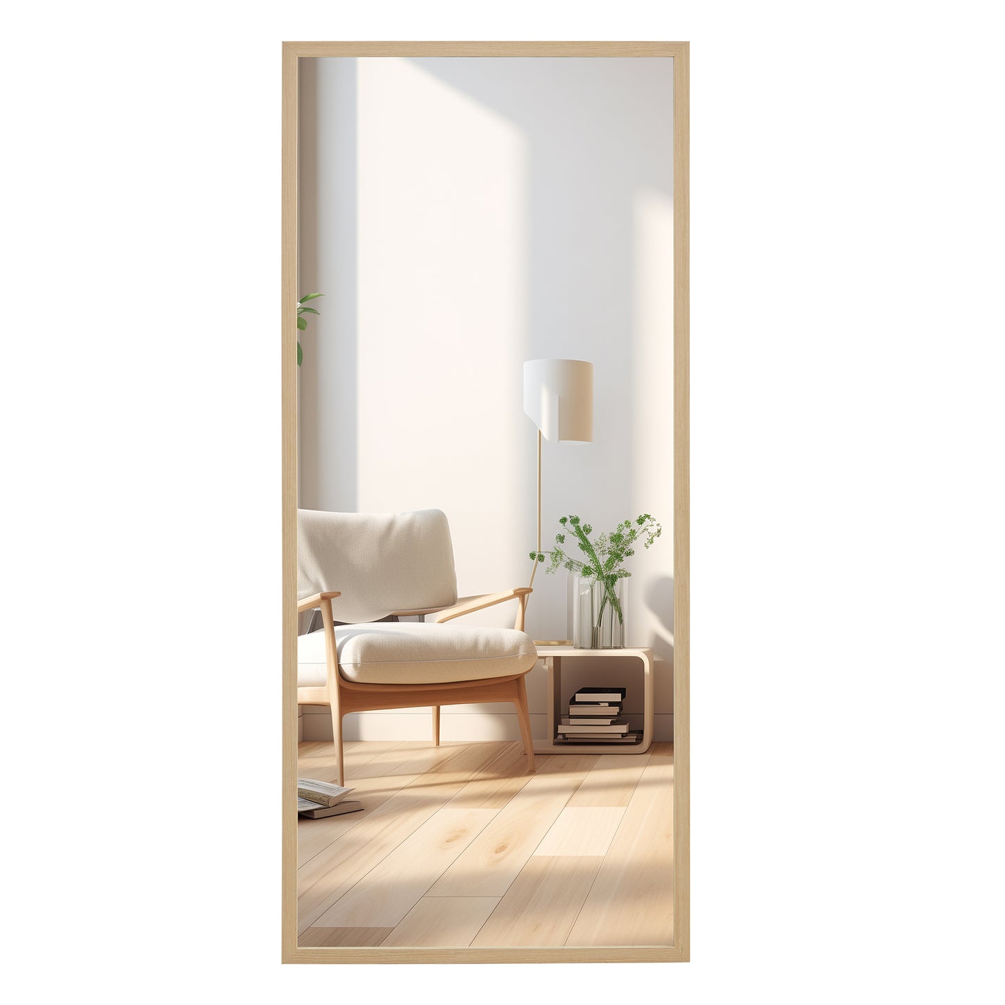 Elegant Full-Length Solid Wood Mirror