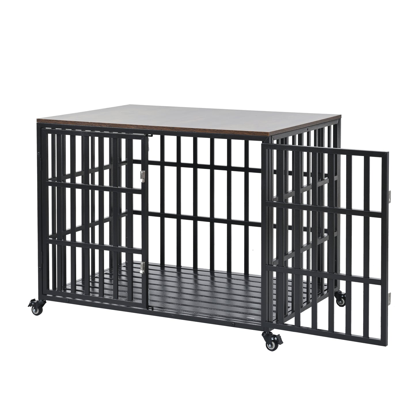 Stylish Heavy Duty Dog Crate with Wheels