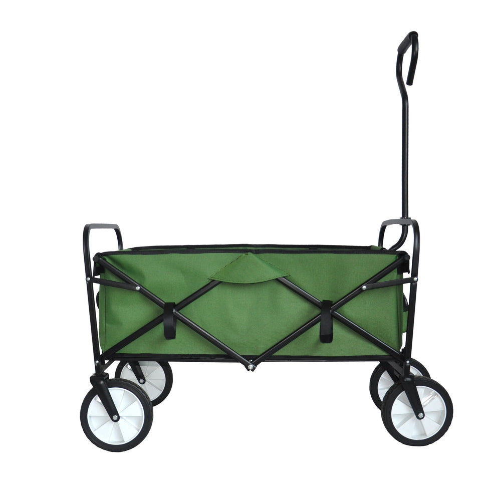 Green Foldable Wagon for Shopping and Beach Fun