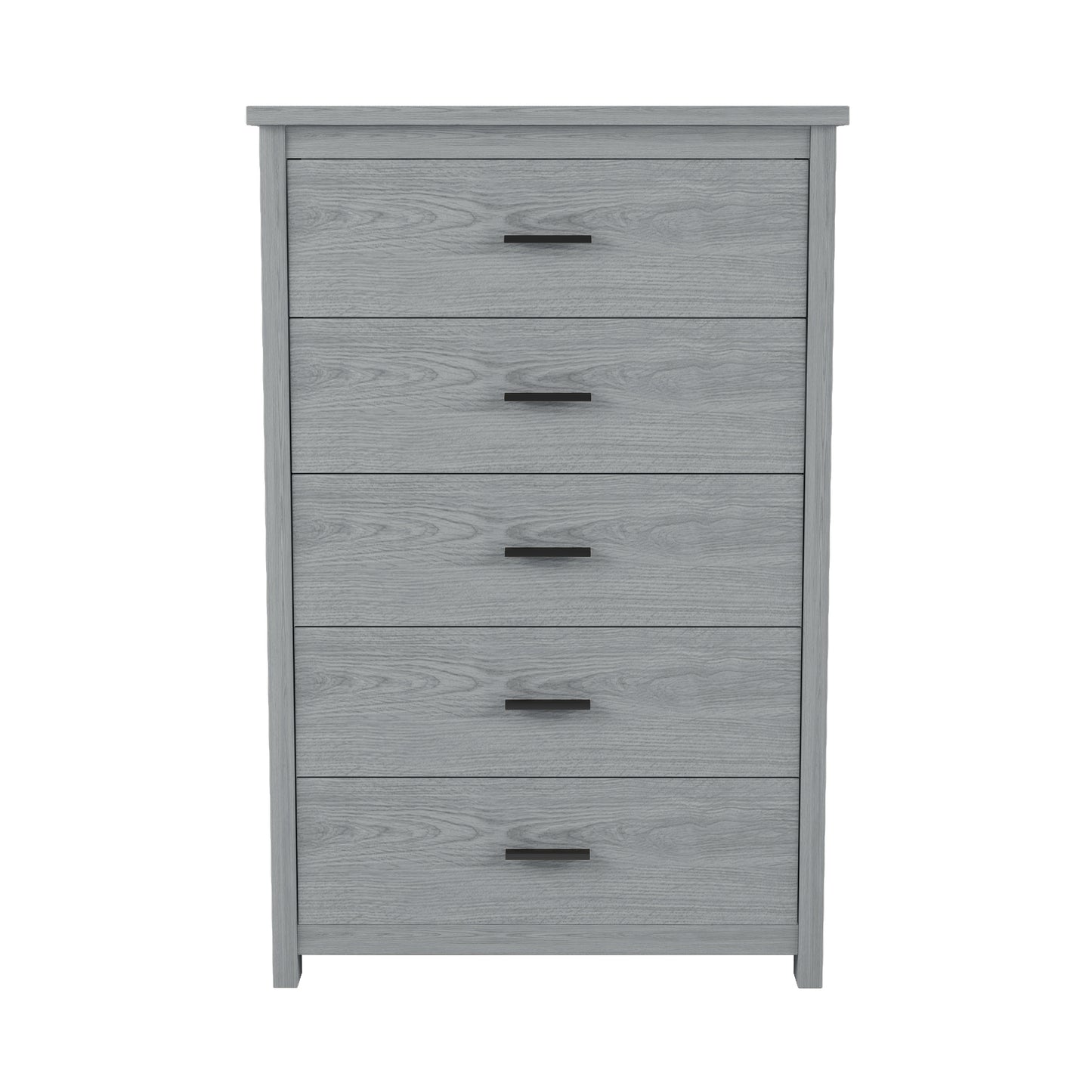 Rustic Charm Wooden Dresser with 5 Drawers in Light Gray