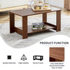 Sleek Walnut Double-Layer Coffee Table