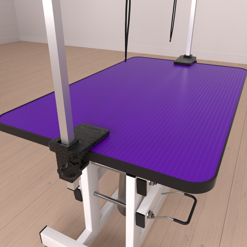 Purple Pet Grooming Table with Hydraulic Lift