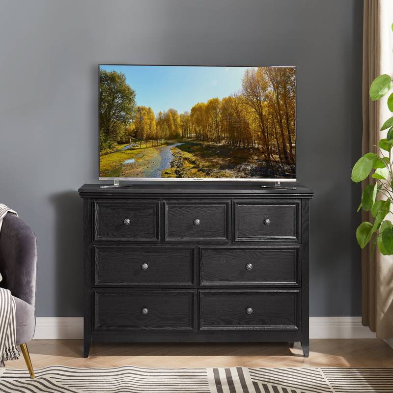 Chic Black 7-Drawer Dresser