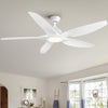 Sleek LED Ceiling Fan with White Blades