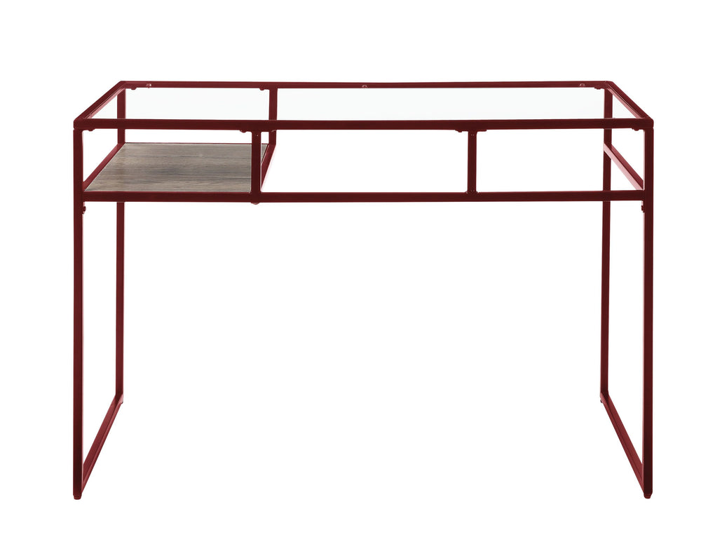 Vibrant Red Glass Yasin Desk