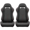 Racing Style Reclinable Bucket Seats with Red Stitching