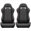 Racing Style Reclinable Bucket Seats with Red Stitching