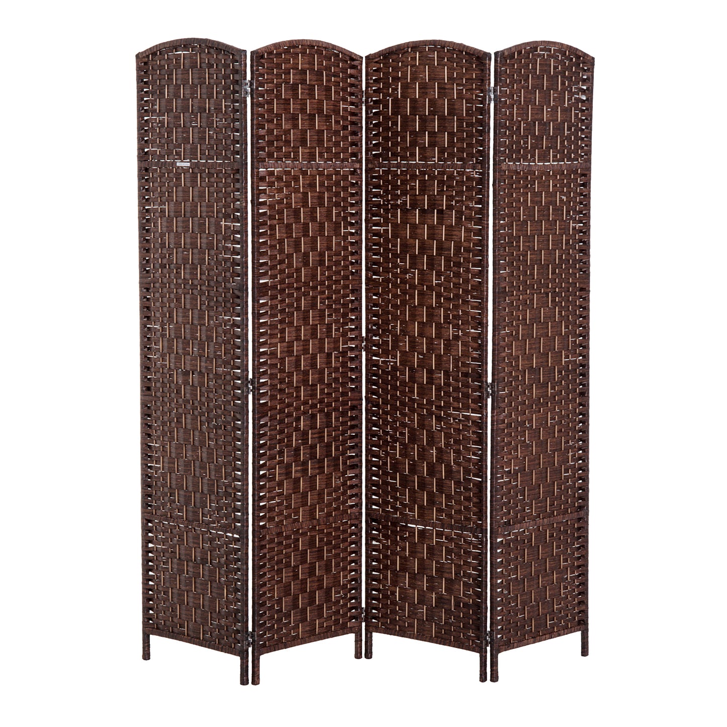 Chic Brown Wicker Privacy Screen Divider