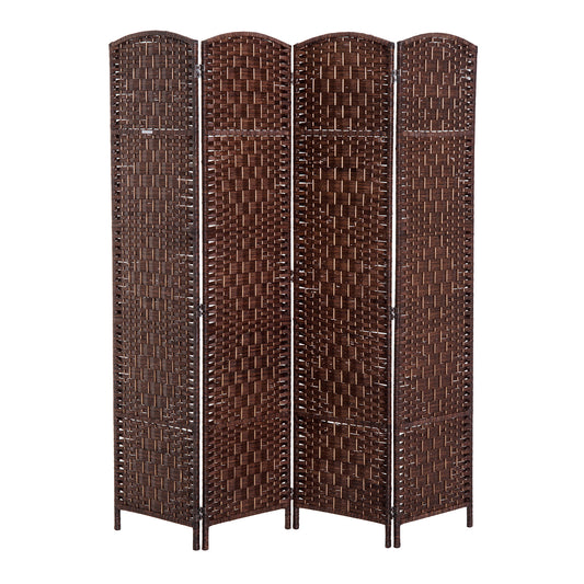 Chic Brown Wicker Privacy Screen Divider