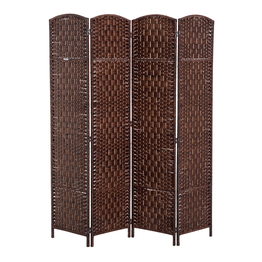 Chic Brown Wicker Privacy Screen Divider