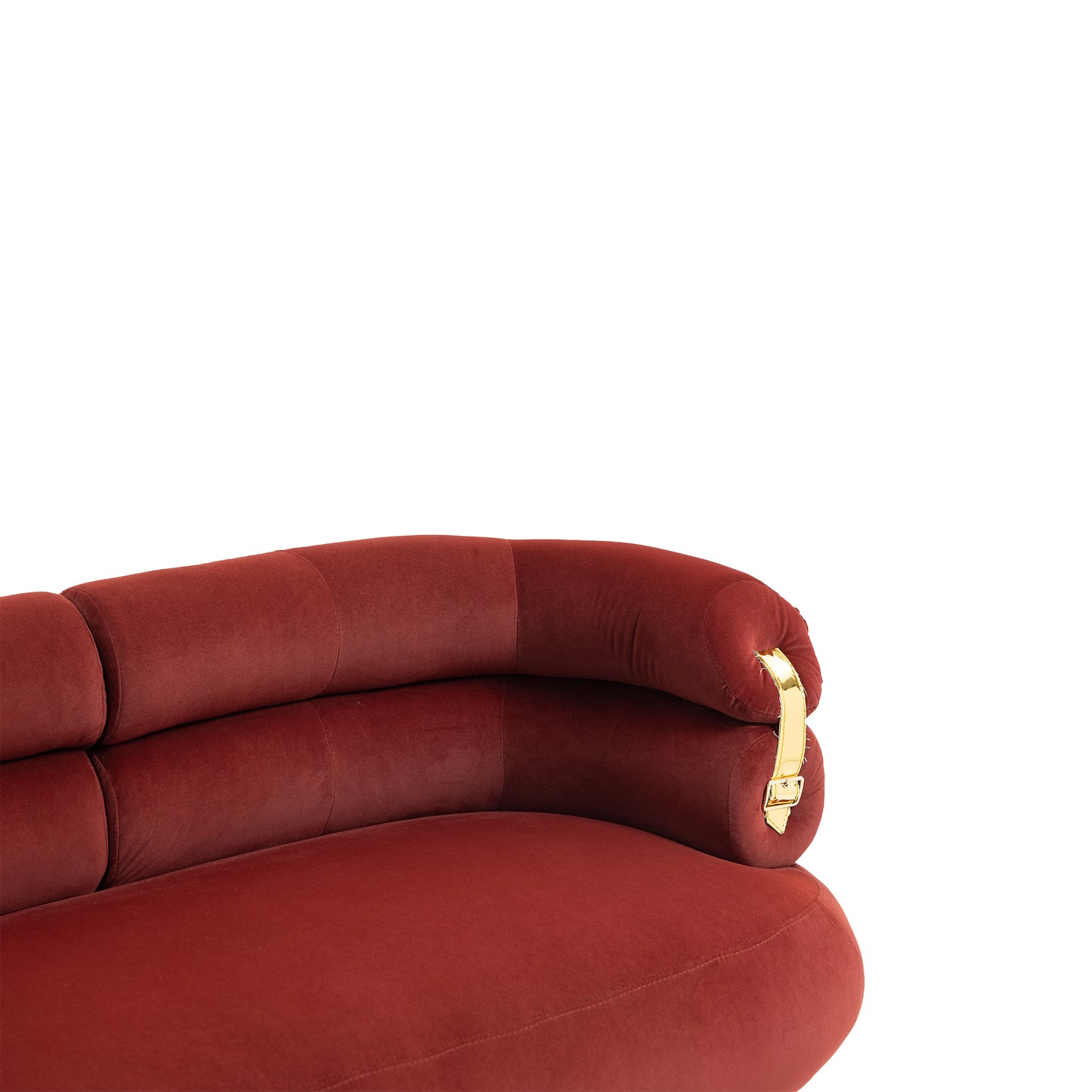 Chic Curved Loveseat in Wine Red