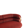 Chic Curved Loveseat in Wine Red