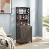 Chic Coffee & Wine Bar Cabinet with Barn Style