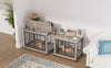 Chic Mobile Dog Crate Table with Double Doors and Lift Top in Grey