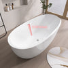 Sleek White Freestanding Soaking Tub with Easy Drain