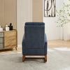 Navy Rocking Glider Chair with Footrest and Side Pocket