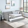 Cozy Grey Tufted Daybed with Trundle