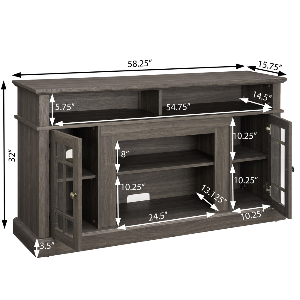 Cozy Fire TV Stand - Stylish Console with Fireplace & Storage