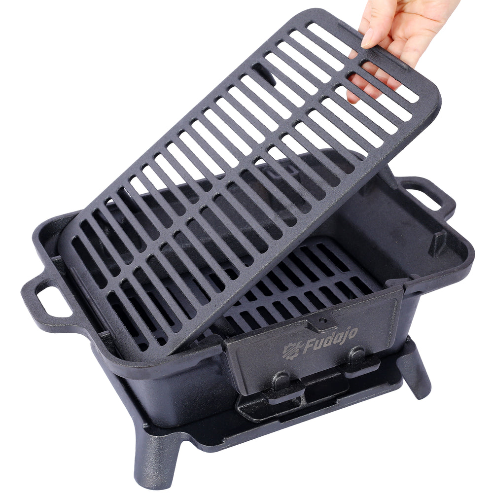 Portable Charcoal Grill & Skillet Combo