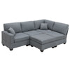 Stylish Modular Sectional Sofa with Convertible Ottoman