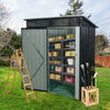 Chic Black Outdoor Storage Shed with Clear Panels