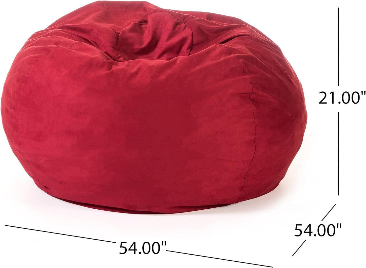 Cozy Red Shredded Foam Bean Bag Chair for All Ages