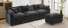 Chic L-Shape Chenille Sofa with Ottoman & Pillows