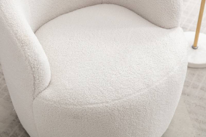 Cozy Ivory Swivel Accent Chair
