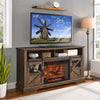 Cozy Barnwood Electric Fireplace Entertainment Center