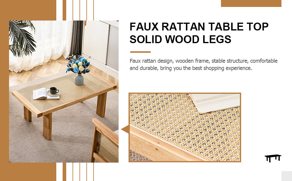 Chic Rattan Rectangle Table