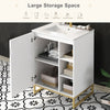 Chic White Bathroom Vanity with Gold Legs