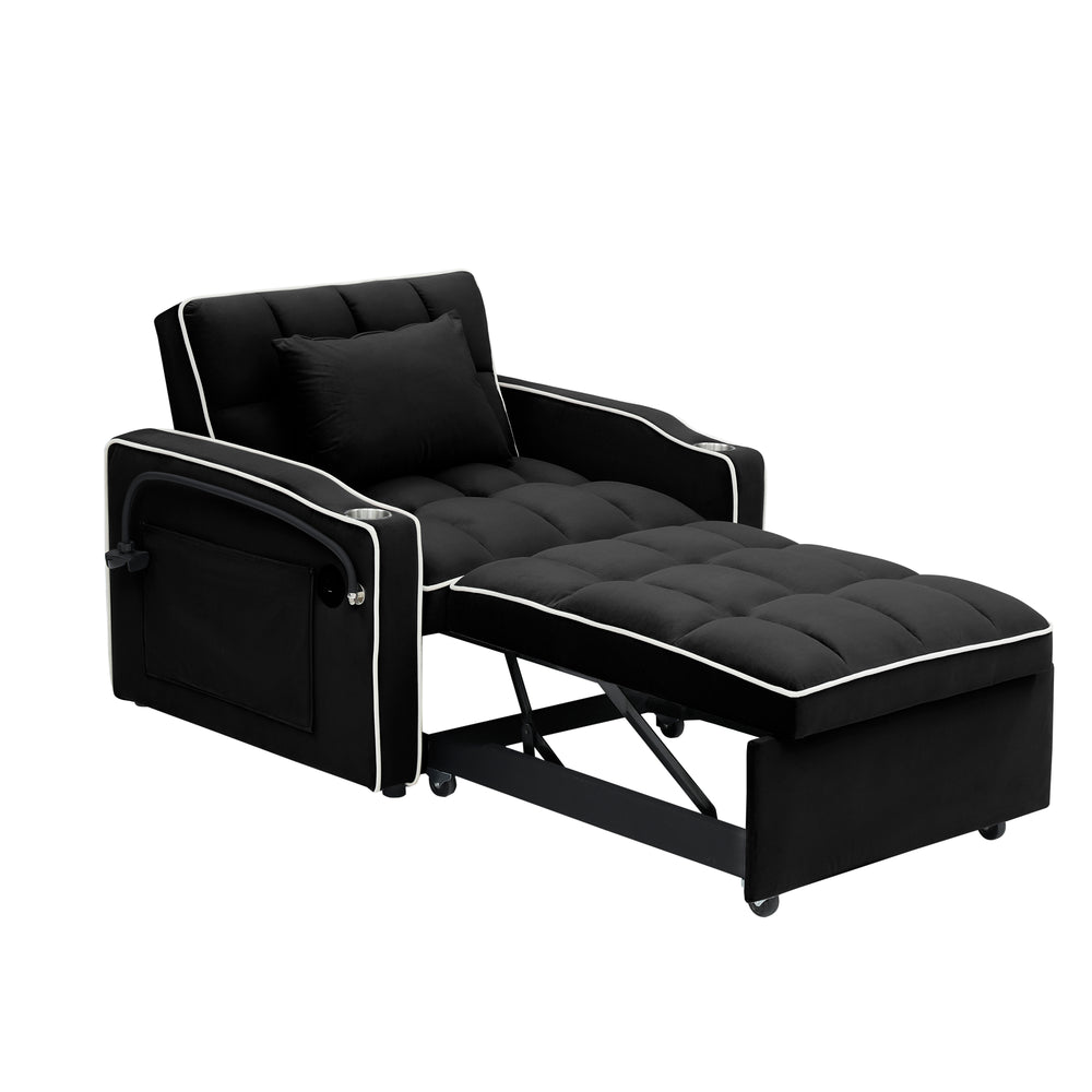 The Ultimate Velvet Sofa Bed: Stylish, Transformable Comfort with USB and Swivel Stand