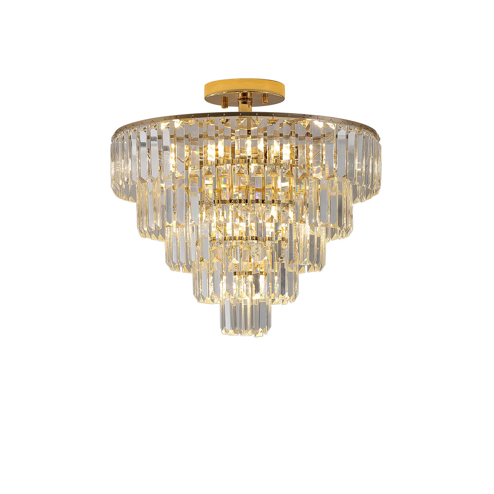 Glimmering Gold Crystal Chandelier