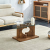 Chic Glass & Wood Coffee Table