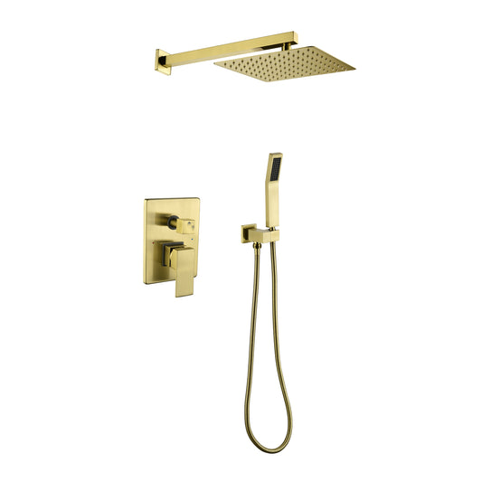 Luxurious Gold Rain Shower Set with Handheld Option