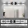 Sleek Black Bathroom Vanity Light with Frosted Glass Shades