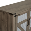 Rustic Barn Door Faux Rattan Sideboard