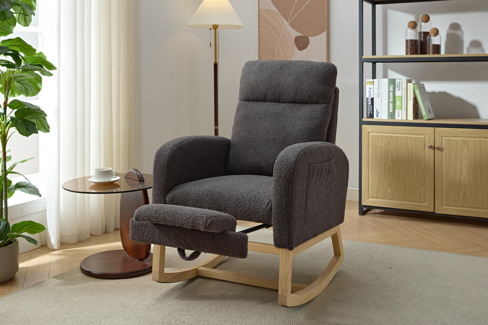 Cozy Modern Rocking Chair with Pocket