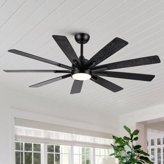 Smart Black Farmhouse Ceiling Fan with Remote