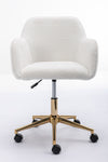 Chic Teddy Revolving Office Chair with Gold Legs